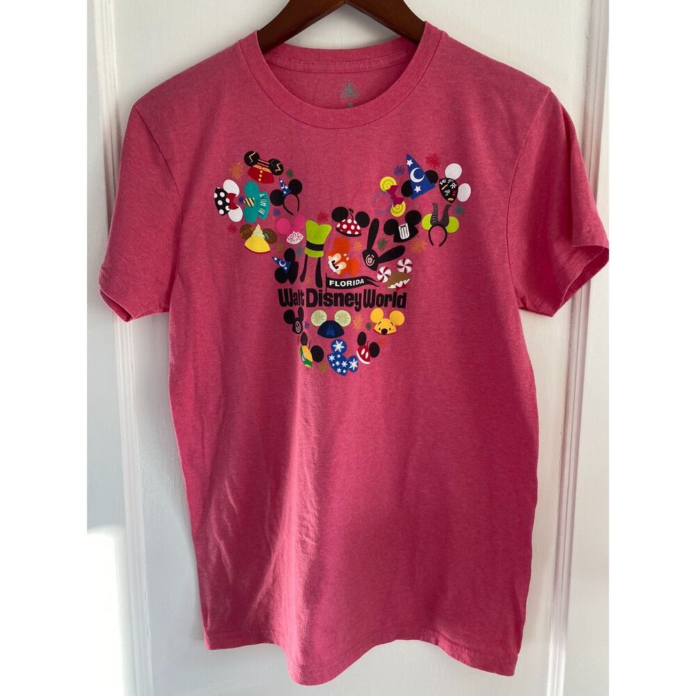 Disney T-Shirt‎ Women M Walt Disney World Florida Pink Mickey Ears Icon Graphic